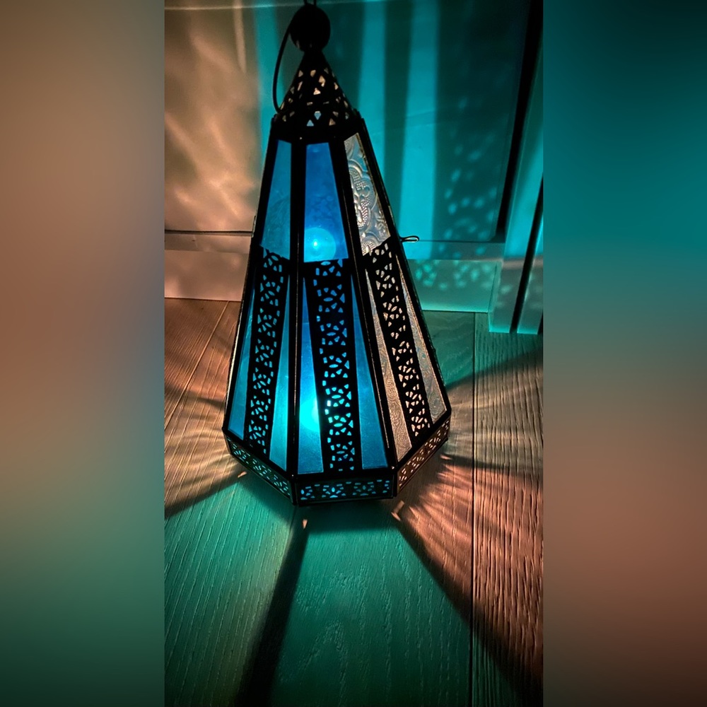 Blue Candle Lantern